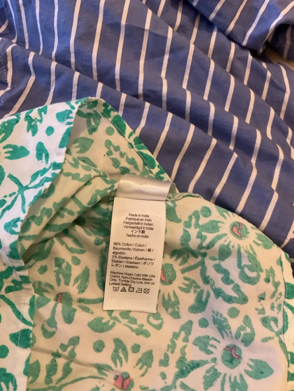 J.Crew Re-Imagined Floral Puff Sleeve Cotton Top Green Ivory